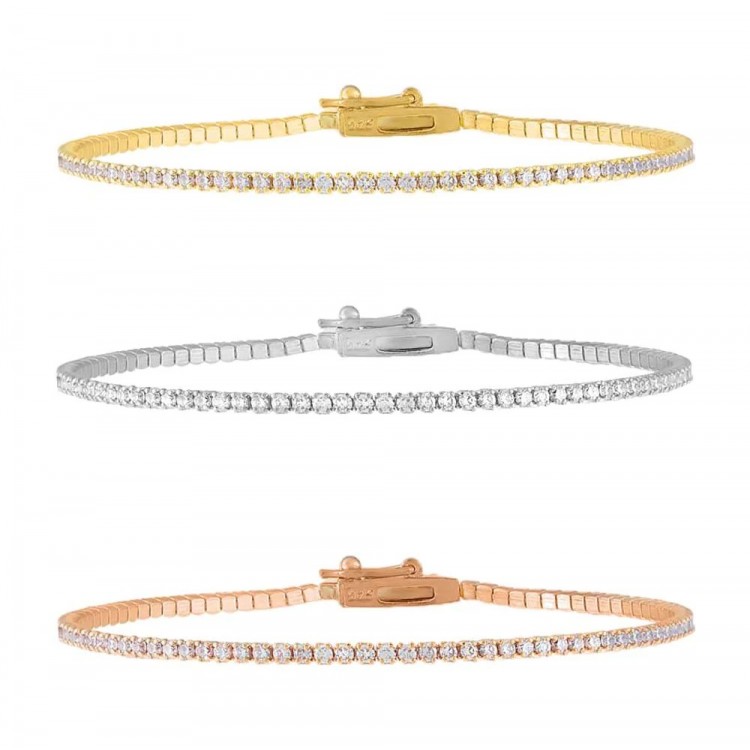 Thin Gemstone Tennis Bracelet (8-ми март) Thin Gemstone Tennis Bracelet - 8-ми март