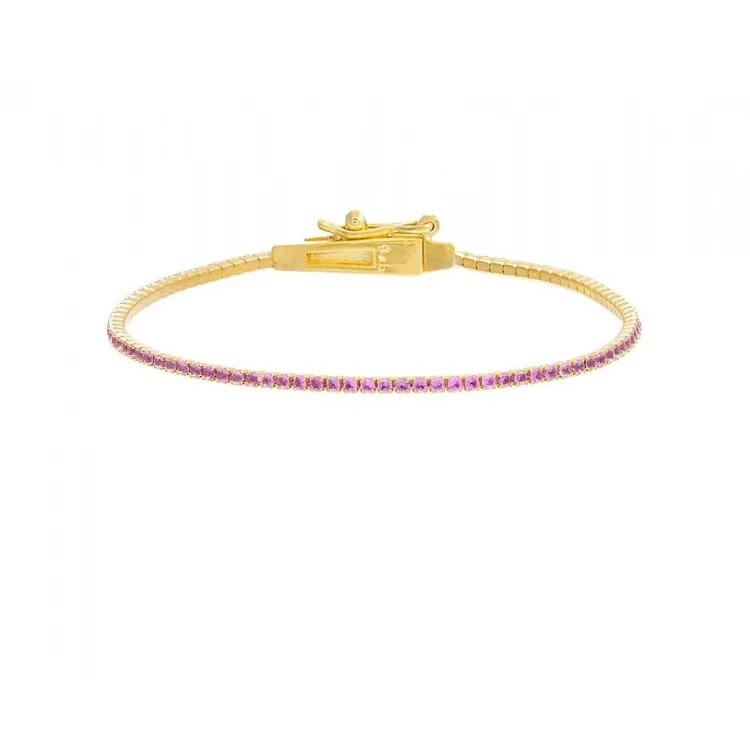 Thin Gemstone Tennis Bracelet Thin Gemstone Tennis Bracelet