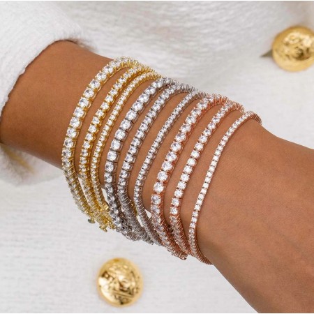 Thin Gemstone Tennis Bracelet