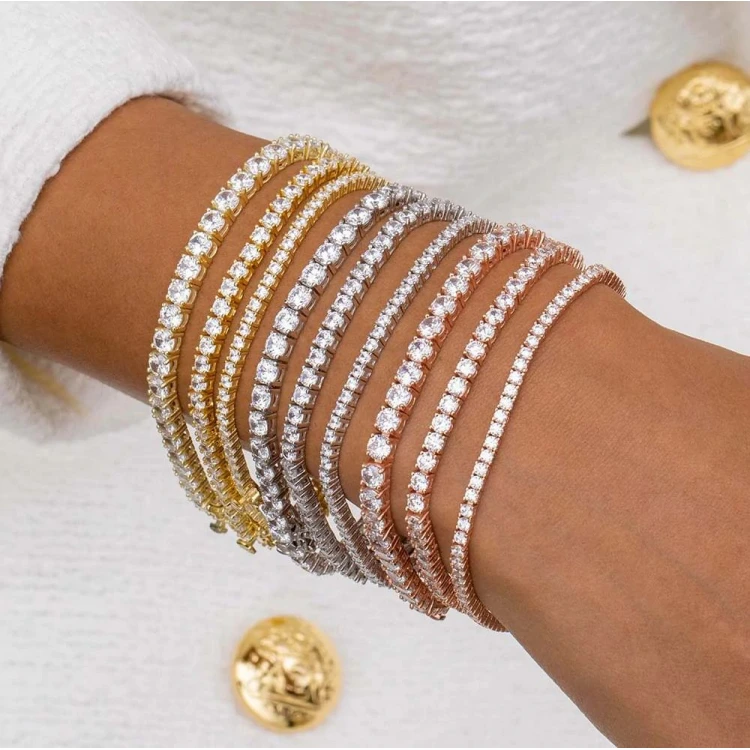 Thin Gemstone Tennis Bracelet Thin Gemstone Tennis Bracelet
