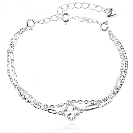 Сребърнa гривна Clover Star