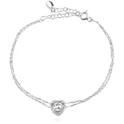 Сребърнa гривна Heart