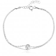 Сребърнa гривна с едно камъче Сребърнa гривна с едно камъче