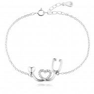 Сребърнa гривна Love