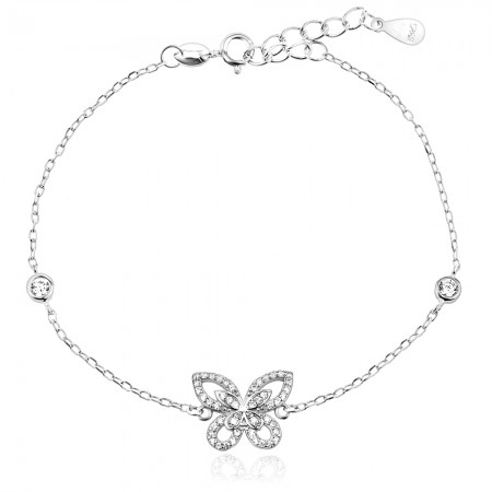 Сребърнa гривна Butterfly 