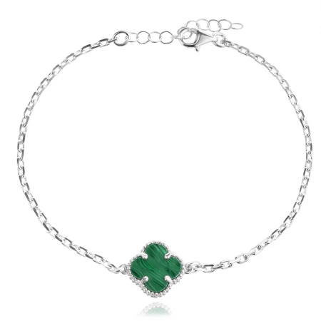 Сребърнa гривна One Clover