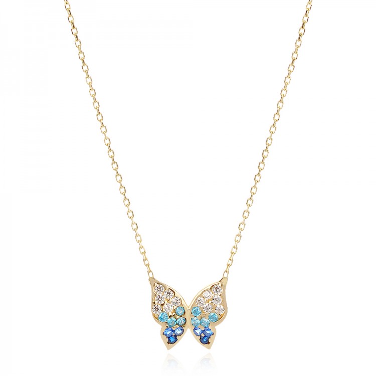 Златно колие Color butterfly - AMARA COLLECTION