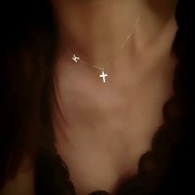 Златно колие с буква и кръстче