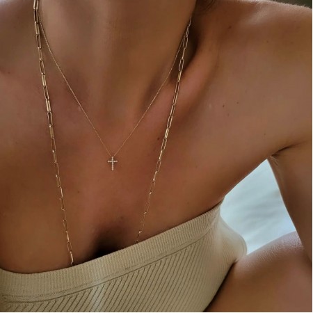 Златно колие Bless my cross