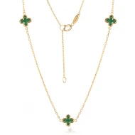 Златно колие Clover Мalachite Златно колие Clover Мalachite
