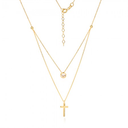 Златно колие Cross