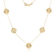 Златно колие Diamond Clover