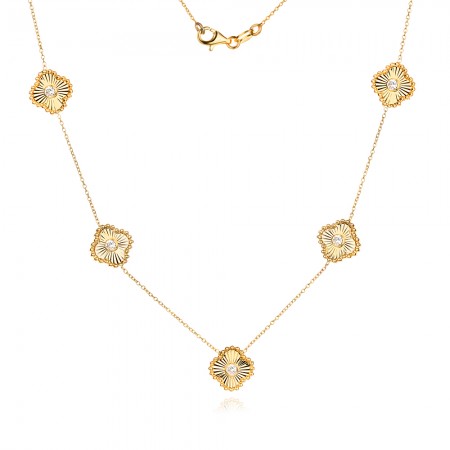 Златно колие Diamond Clover