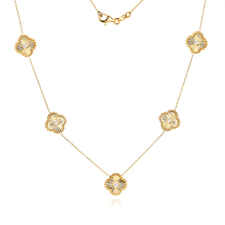 Златно колие Diamond Clover