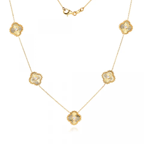 Златно колие Diamond Clover