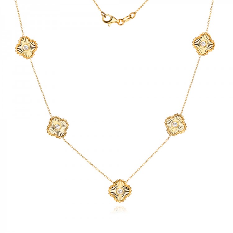 Златно колие Diamond Clover - BESTSELLERS