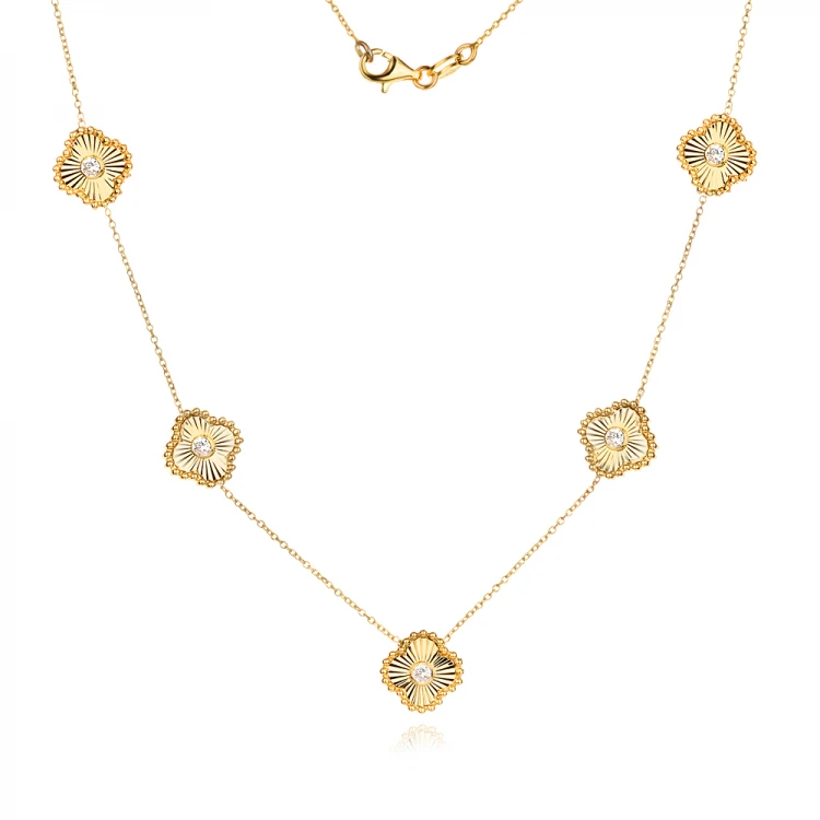 Златно колие Diamond Clover