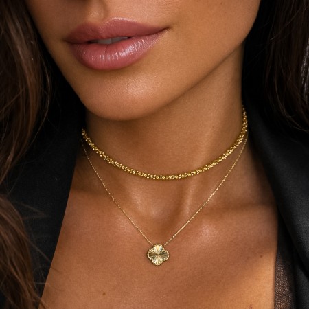 Златно колие Diamond Clover