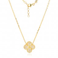 Златно колие Stones Clover