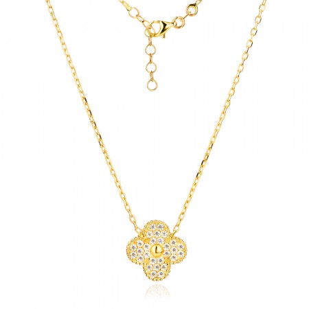 Златно колие Stones Clover