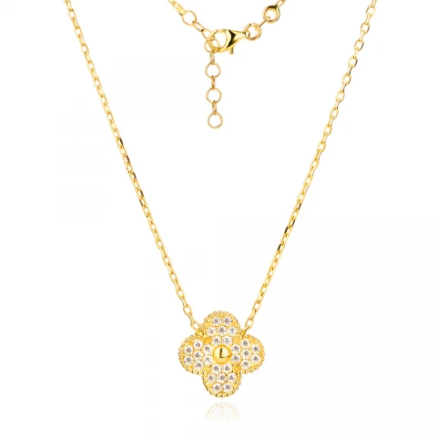 Златно колие Stones Clover