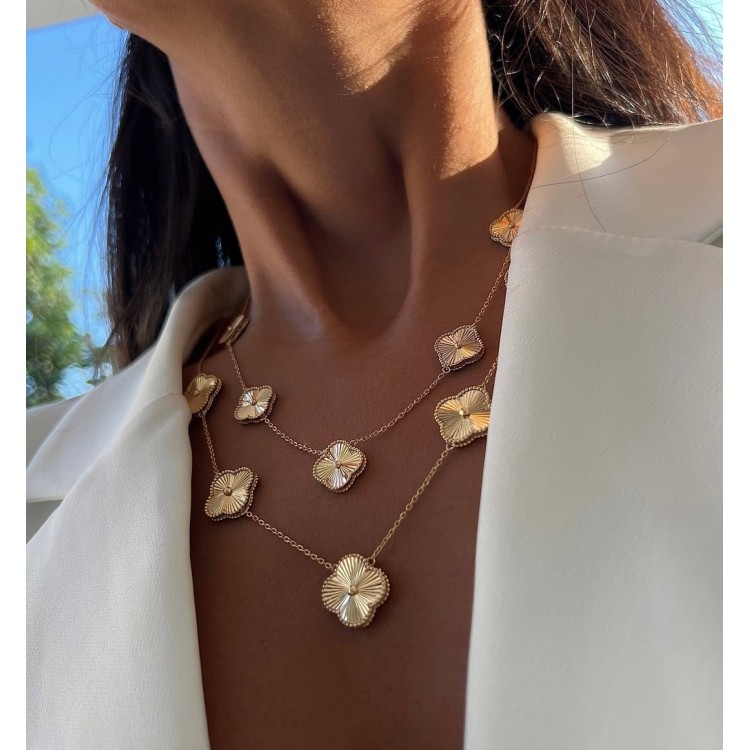 Златно колие Max Large Diamond Clover - Clover Collection