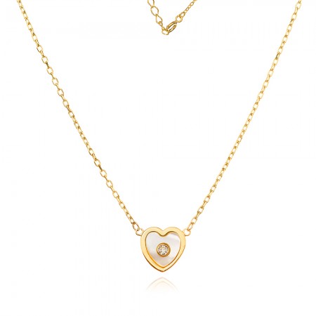 Златно колие с Pearl Heart