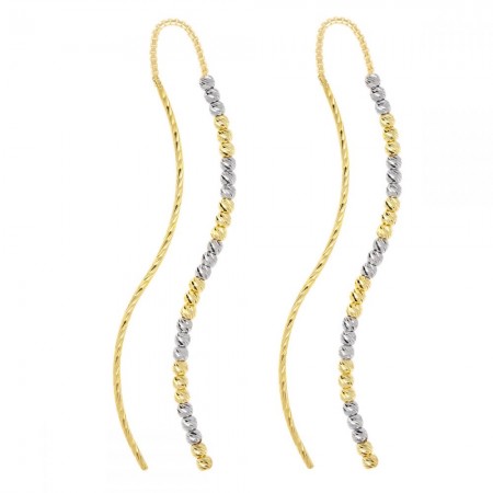 Златни обеци с Диамантирани Топчета