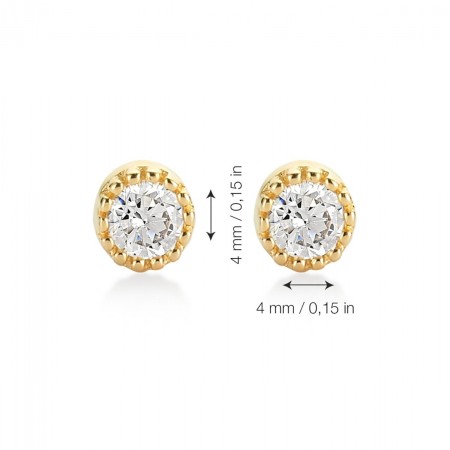 Златни обеци Flower Stone 