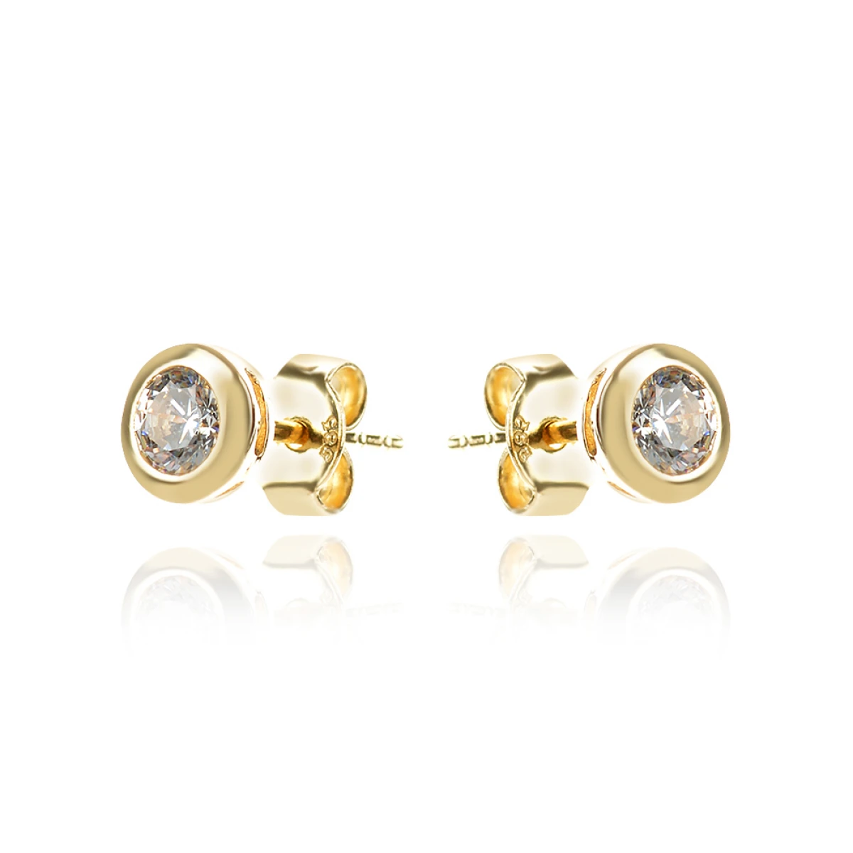Златни обеци Solitaire earrings