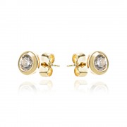 Златни обеци Solitaire earrings