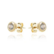 Златни обеци Solitaire earrings