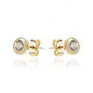 Златни обеци Solitaire earrings