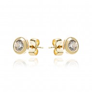 Златни обеци Solitaire earrings