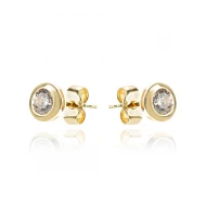 Златни обеци Solitaire earrings