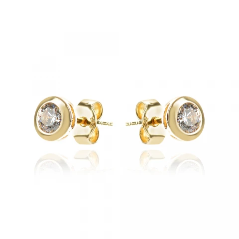Златни обеци Solitaire earrings