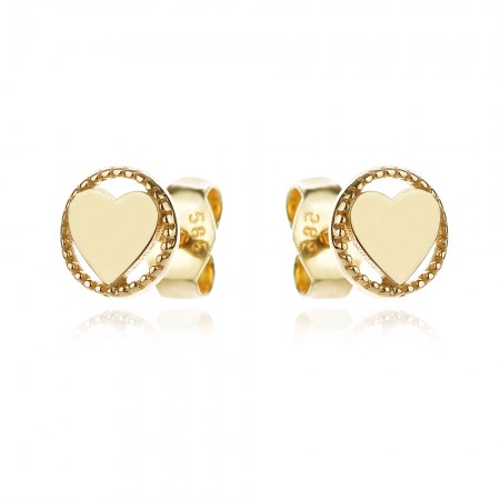 Златни обеци Сърце