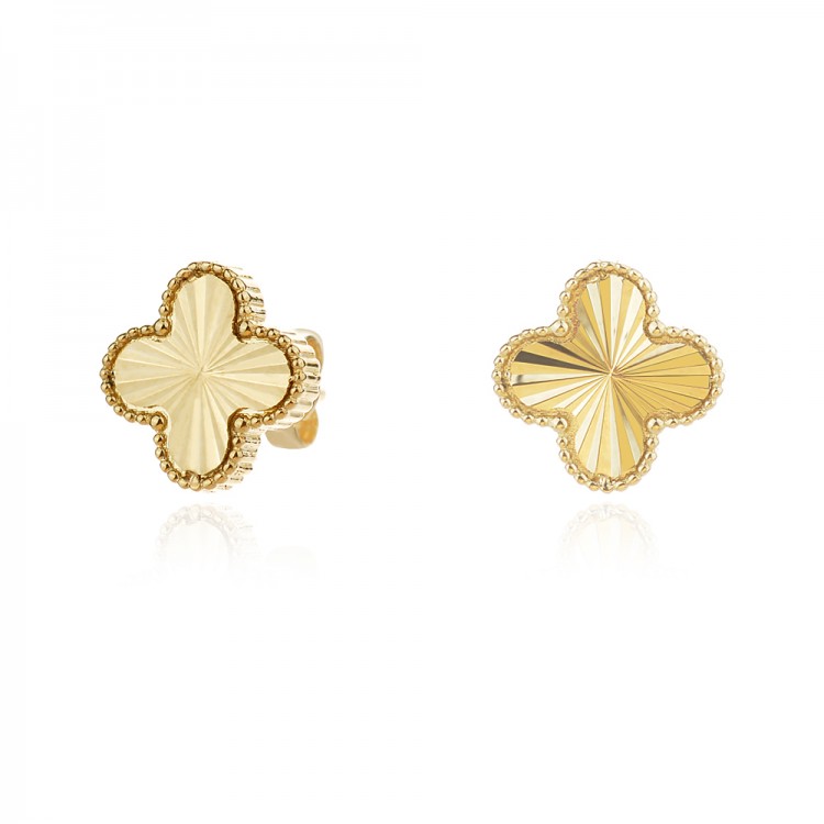 Златни обеци Diamond Cut - Clover Collection