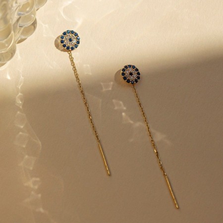 Златни обеци Синьо око