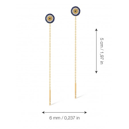 Златни обеци Синьо око Златни обеци Синьо око