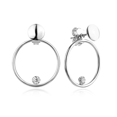 Златни обеци Circle & Stone Златни обеци Circle & Stone