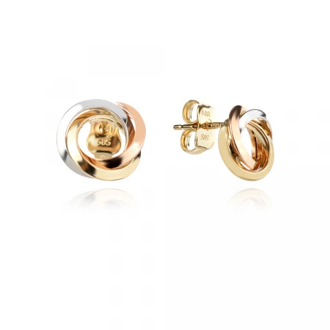 Златни обеци Flat Ring
