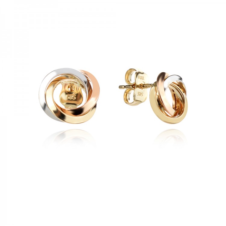 Златни обеци Flat Ring - Обеци