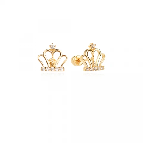 Златни обеци Crown