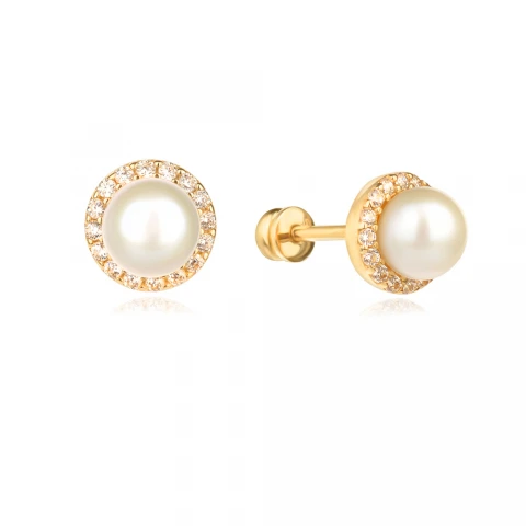 Златни обеци Pearls