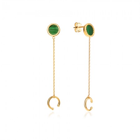 Златни обеци Hera Malachite Златни обеци Hera Malachite