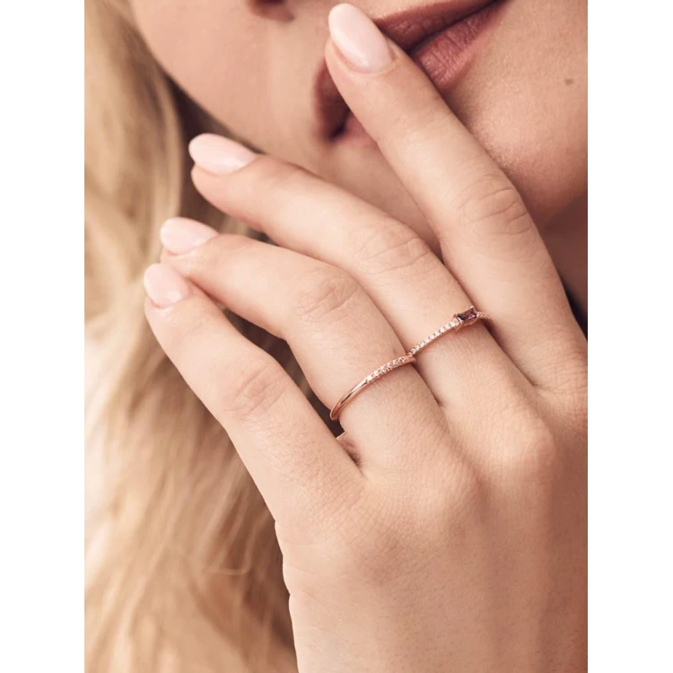 Сребърен пръстен с нежно поставени бели кубични цирконий Swarovski 925 Тrendy  Collection Victoria Gold