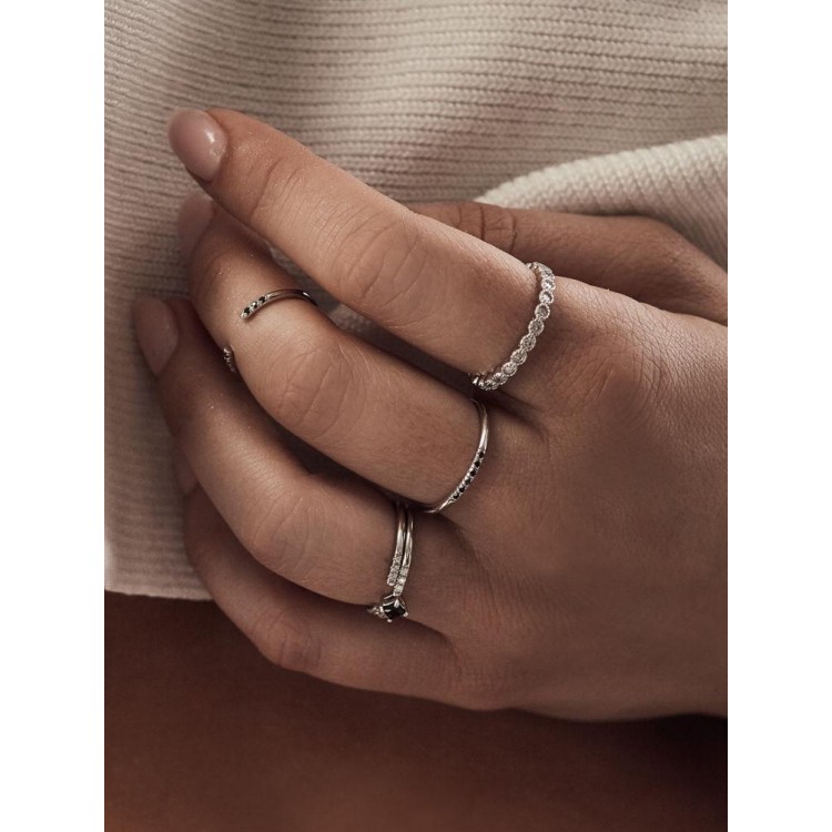Сребърен пръстен с нежно поставени бели кубични цирконий Swarovski 925 Тrendy  Collection Victoria Gold - Пръстени