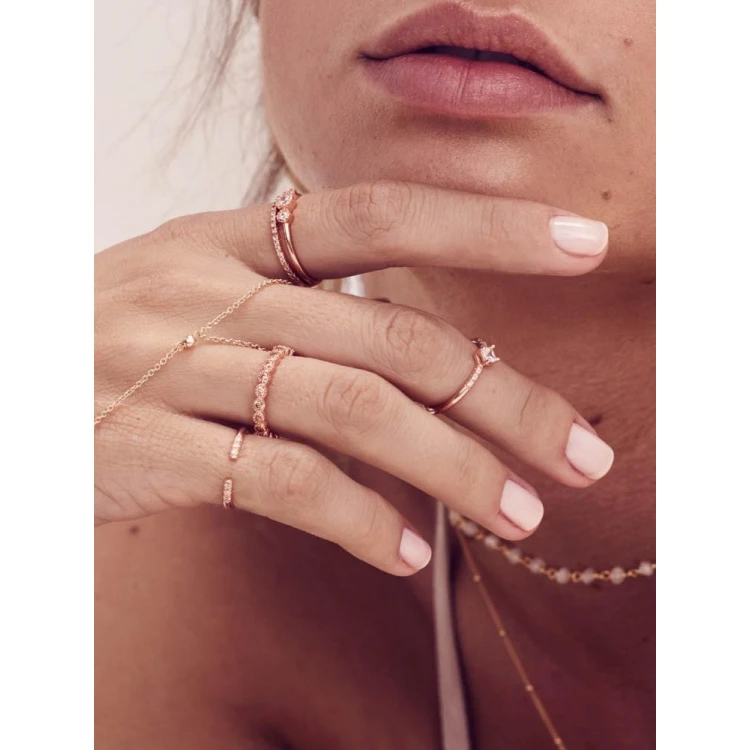 Сребърен пръстен с нежно поставени бели кубични цирконий Swarovski 925 Тrendy  Collection Victoria Gold