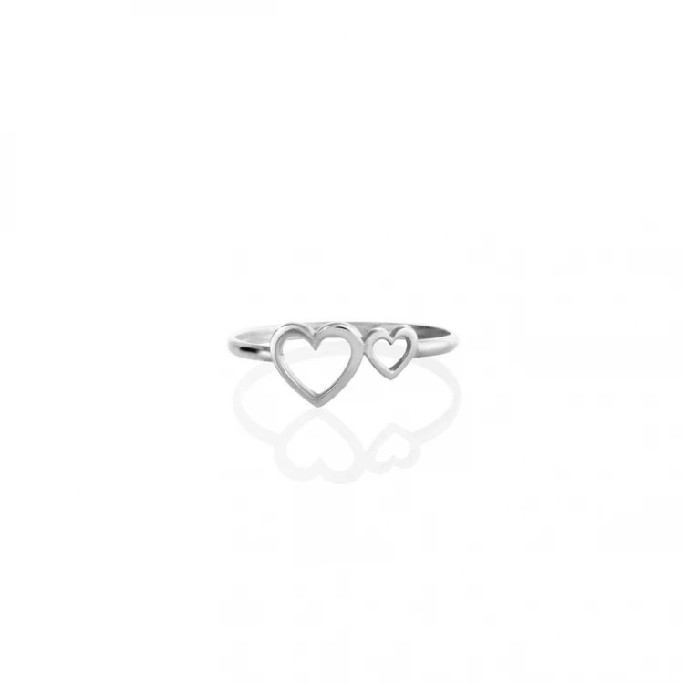 Сребърен пръстен Double Heart Сребърен пръстен Double Heart